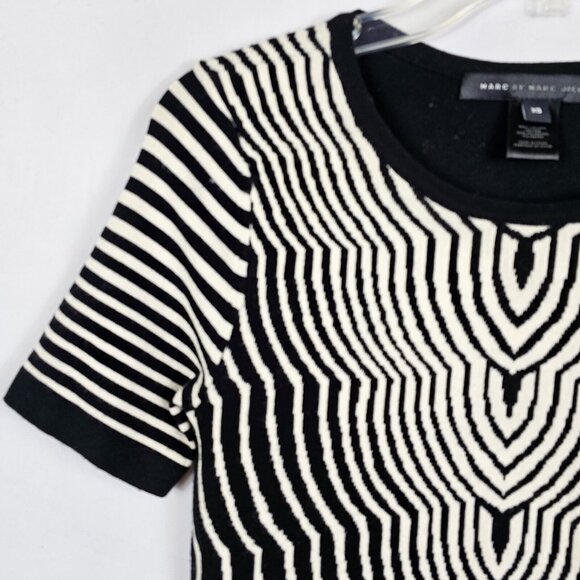 Trippy Geometric Bold Funky Basic T-Shirt Marc by Marc Jacobs Knit Sweater XS - Picture 6 of 10